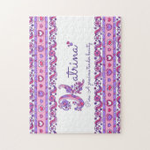 カトリーナ名ピンクパープルジグソーパズル ジグソーパズル (縦)