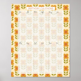 カトリーナ・レッグの誕生日カレンダー パーぺチュアル エバーグリーン ポスター