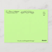 カトリーンクライン花アルファベットズリリー ポストカード (裏面)