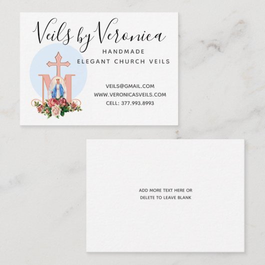 カトリ伝統的ックヴァージンマリー宗教バラ 名刺 (正面/裏面)