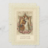 カトリ伝統的ックヴィンテージ結婚式招待状 招待状 (正面/裏面)