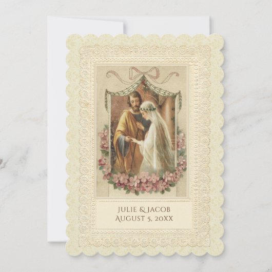 カトリ伝統的ックヴィンテージ結婚式招待状 招待状 (正面)