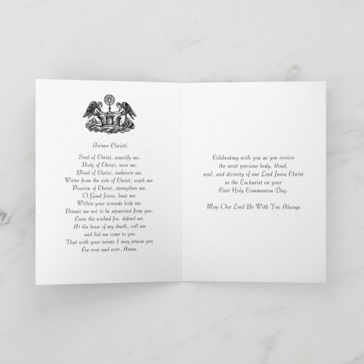 カトリ伝統的ック初の聖餐会祈りの言葉 カード (内部)