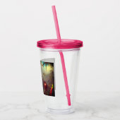 カトレヤオーキッドと3つのハミングバードのヒード アクリルタンブラー (左)