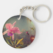 カトレヤオーキッドと3つのハミングバードのヒード キーホルダー (裏面)