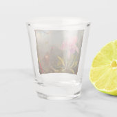 カトレヤオーキッドと3つのハミングバードのヒード ショットグラス (裏面)