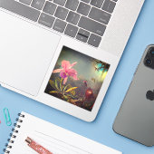 カトレヤオーキッドと3つのハミングバードのヒード シール (ノートパソコンとiPhone)