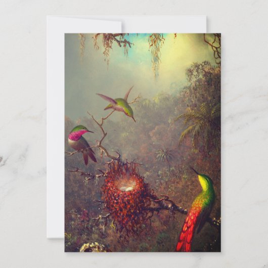 カトレヤオーキッドと3つのハミングバードのヒード セーブザデート (正面)