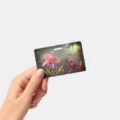 カトレヤオーキッドと3つのハミングバードのヒード バッジ (手持ち)