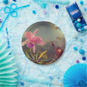 カトレヤオーキッドと3つのハミングバードのヒード ペーパープレート (パーティー)