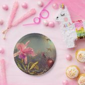 カトレヤオーキッドと3つのハミングバードのヒード ペーパープレート (パーティー)