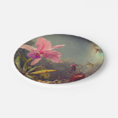 カトレヤオーキッドと3つのハミングバードのヒード ペーパープレート (アングル)