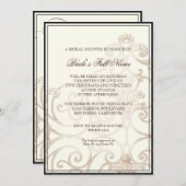 カトレヤオーキッドクリームブラック – フローラブライダルシャワー 招待状 (正面/裏面)