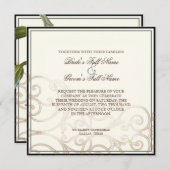 カトレヤオーキッドクリームブラック – 結婚式招待状 招待状 (正面/裏面)