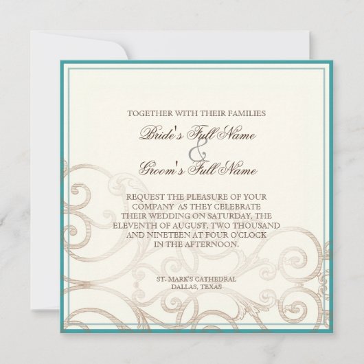 カトレヤオーキッドブルー – 結婚式招待状 招待状 (正面)