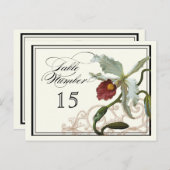 カトレヤオーキッドルーペ – テーブルプレイスカード番号 ポストカード (正面/裏面)