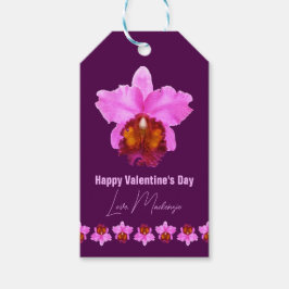 カトレヤパーソナライズされたオーキッドモチーフプリント ギフトタグ