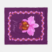 カトレヤパーソナライズされたオーキッドモチーフプリント フリースブランケット (正面(横))