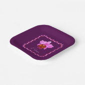 カトレヤパーソナライズされたオーキッドモチーフプリント ペーパープレート (傾斜あり)