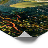 カトレヤ・オーキッドとハミングバード3羽 ポスター (角)