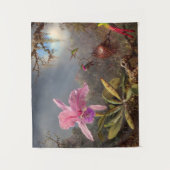 カトレヤ・オーキッドと3羽のハミングバード タペストリー (正面)