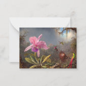 カトレヤ・オーキッドと3羽のハミングバード ノートカード (正面)