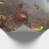 カトレヤ・オーキッドと3羽のハミングバード ラッピングペーパー (角)