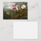 カトレヤ・オーキッド、ハミングバード2羽、カブトムシ ノートカード (正面/裏面)