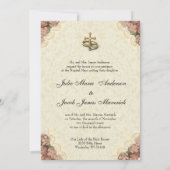 カト伝統的ク結婚リックエレガント派 招待状 (裏面)