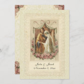 カト伝統的ク結婚リックエレガント派 招待状 (正面/裏面)