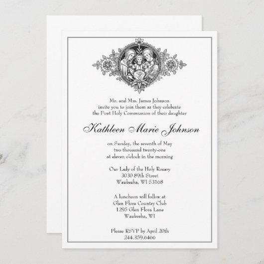 カト伝統的リッエレガントク初の聖餐式 招待状 (正面/裏面)