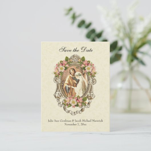 カト伝統的リックが日付を結婚救う 案内ポストカード (スタンド正面)