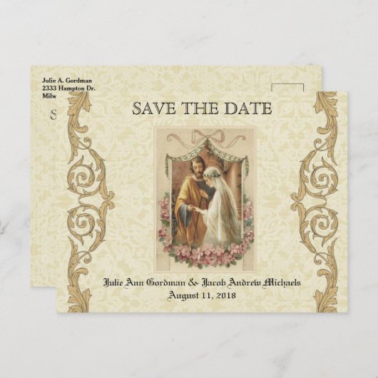 カト伝統的リックが日付を結婚救う 案内ポストカード (正面/裏面)