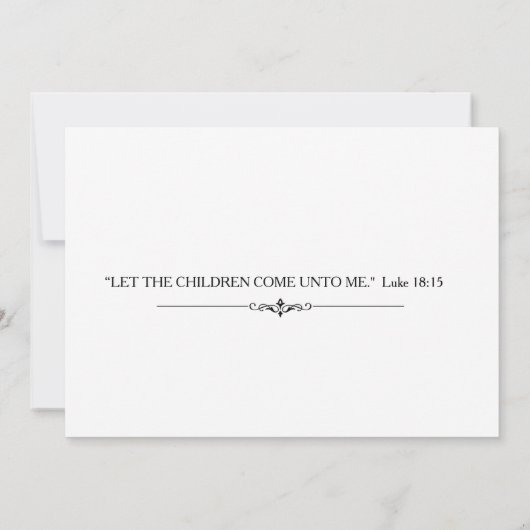 カト伝統的リック乳児洗礼招待状 招待状 (裏面)