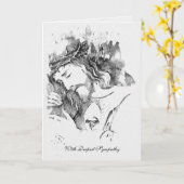 カト伝統的リック悔やみや弔慰のマスサファリング十字架  カード (黄色い花)