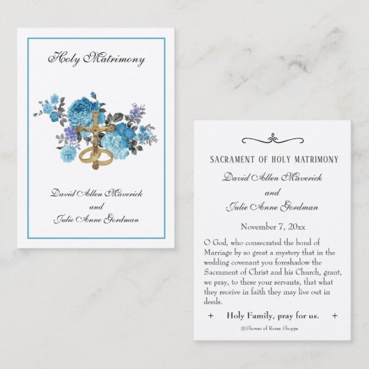 カト伝統的リック結婚式の引き出物聖書 名刺 (正面/裏面)