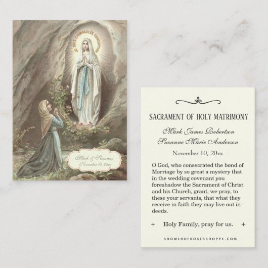 カト伝統的リック結婚式の引き出物 名刺 (正面/裏面)