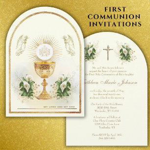 カト伝統的リック聖餐式フローラ 招待状