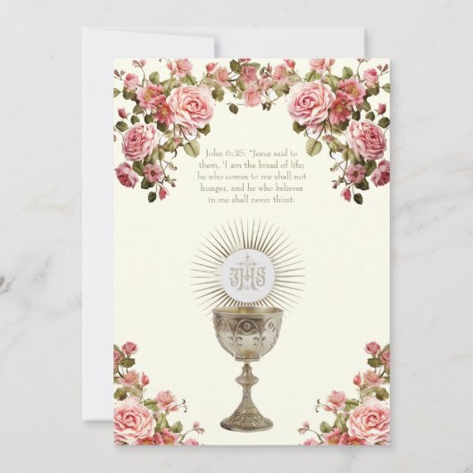 カト伝統的リック聖餐式フローラ 招待状 (裏面)