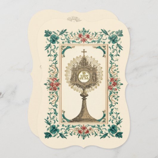 カト伝統的リック聖餐式フローラ 招待状 (正面/裏面)