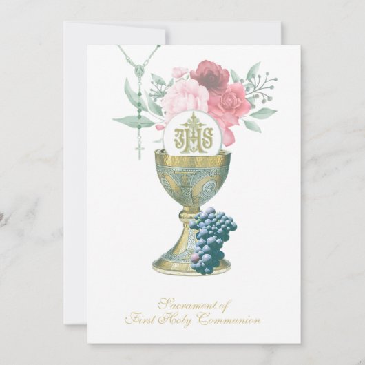 カト伝統的リック聖餐式フローラ 招待状 (正面)