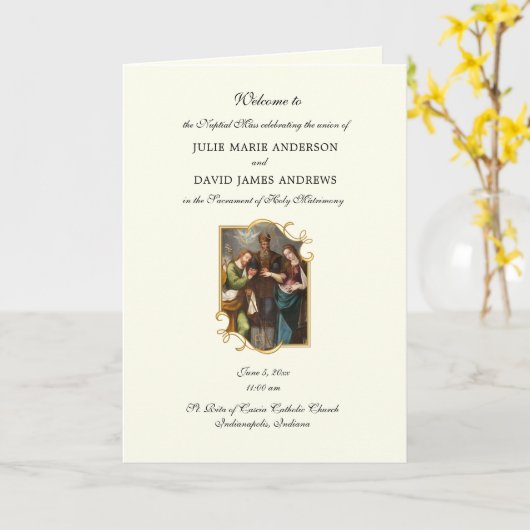 カト伝統的リッ結婚クのマスプログラム カード (黄色い花)