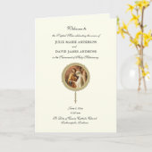 カト伝統的リッ結婚クのラテン語のマスプログラム カード (黄色い花)