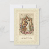 カト伝統的リッ結婚クの新郎新婦 招待状 (正面)