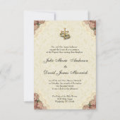 カト伝統的リッ結婚クの新郎新婦 招待状 (裏面)