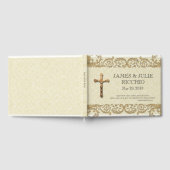 カト伝統的リッ結婚クの金ゴールドの十字架 ゲストブック (全面)