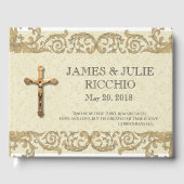 カト伝統的リッ結婚クの金ゴールドの十字架 ゲストブック (正面)