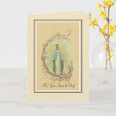 カト伝統的リッ賛美クヴァージンメアリ花 カード (黄色い花)