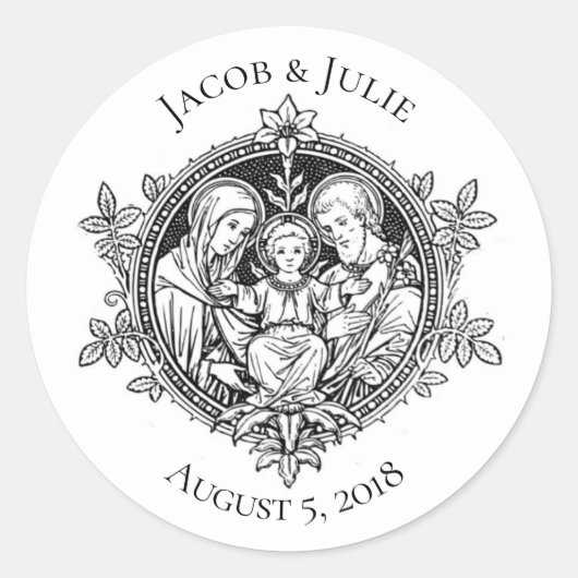 カト伝統的リ結婚ックの神聖な家庭 ラウンドシール (正面)