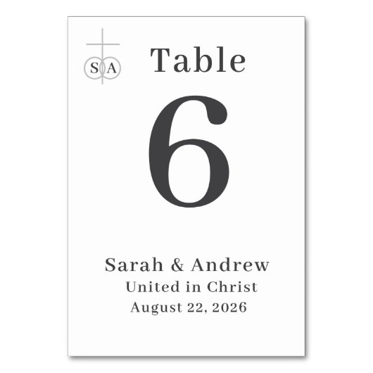 カト伝統的リ結婚ック テーブルナンバー (正面)